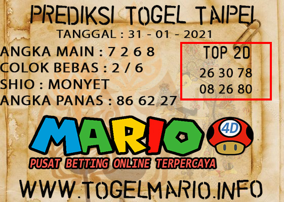 PREDIKSI TAIPEI POOLS 31 JANUARI 2021