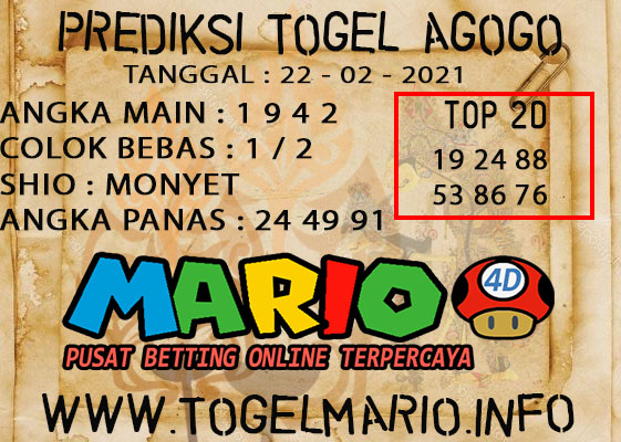 PREDIKSI TOGEL AGOGO4D 22 FEBRUARI 2021