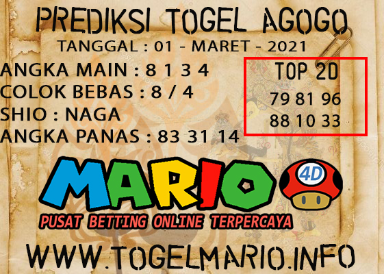 PREDIKSI TOGEL AGOGO4d POOLS 01 MARET 2021