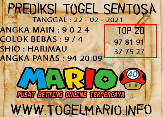 PREDIKSI TOGEL SENTOSA POOLS 22 FEBRUARI 2021