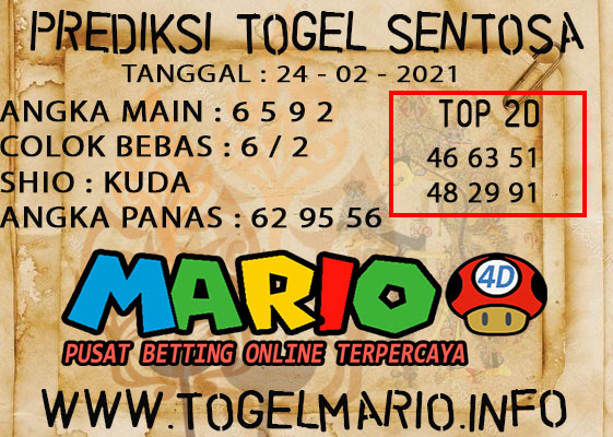 PREDIKSI TOGEL SENTOSA POOLS 24 FEBRUARI 2021