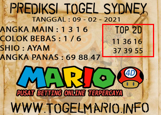 PREDIKSI TOGEL SYDNEY POOLS 09 FEBRUARI 2020