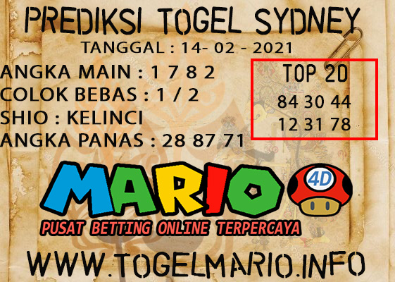 PREDIKSI TOGEL SYDNEY POOLS 14 FEBRUARI 2021