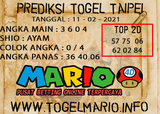 PREDIKSI TOGEL TAIPEI POOLS 11 FEBRUARI 2020