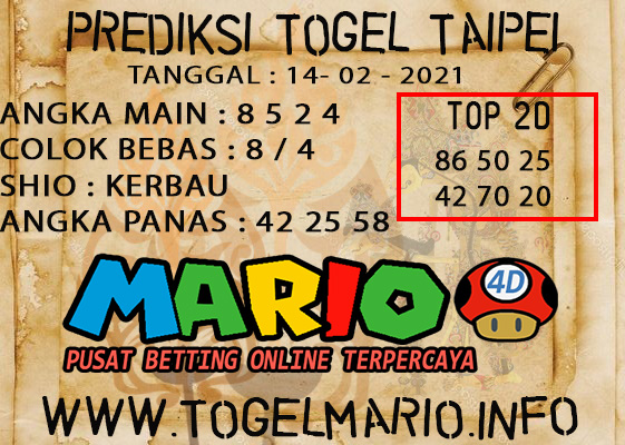 PREDIKSI TOGEL TAIPEI POOLS 14 FEBRUARI 2021