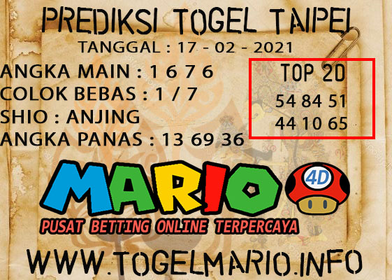 PREDIKSI TOGEL TAIPEI POOLS 17 FEBRUARI 2021