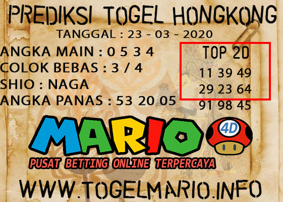 PREDIKSI TOGEL HONGKONG POOLS 23 MARCH 2021