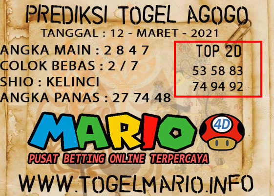 PREDIKSI TOGEL AGOGO4D POOLS 12 MARET 2021