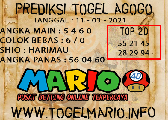 PREDIKSI TOGEL AGOGO4D 11 MARCH 2021