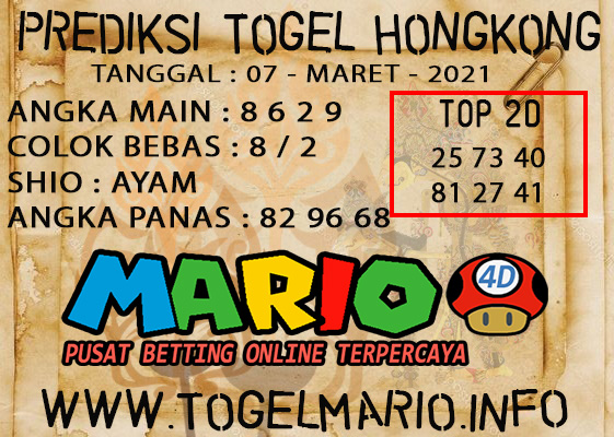 PREDIKSI TOGEL HONGKONG POOLS 07 MARCH 2021