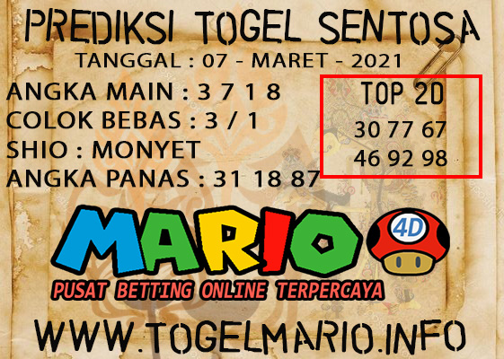 PREDIKSI TOGEL SENTOSA POOLS 07 MARCH 2021