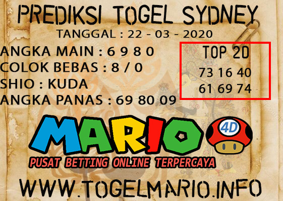 PREDIKSI TOGEL SYDNEY POOLS 22 MARCH 2021