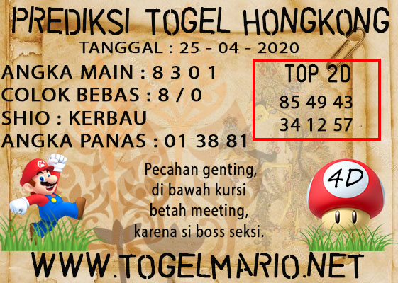 PREDIKSI TOGEL HONGKONG POOLS TANGGAL 25 APRIL 2021