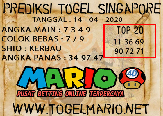 PREDIKSI TOGEL SINGAPORE POOLS 14 APRIL 2021