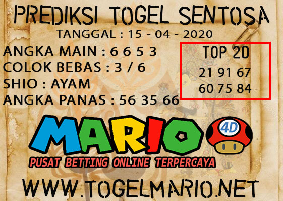 PREDIKSI TOGEL SENTOSA POOLS 15 APRIL 2021