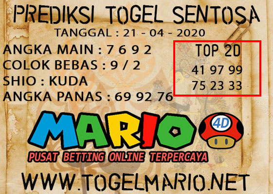 PREDIKSI TOGEL SENTOSA POOLS 21 APRIL 2021