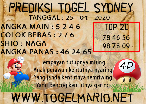 PREDIKSI TOGEL SYDNEY POOLS 25 APRIL 2021