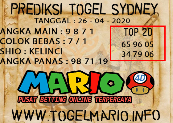 PREDIKSI TOGEL SYDNEY POOLS 26 APRIL 2021