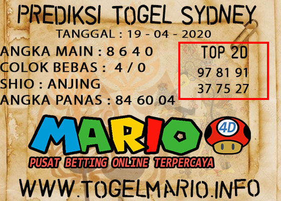 PREDIKSI TOGEL SYDNEY POOLS 19 APRIL 2021