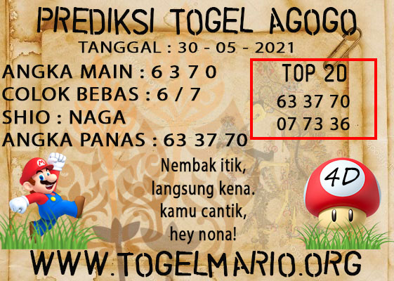 PREDIKSI TOGEL AGOGO4D POOLS 30 MAY 2021