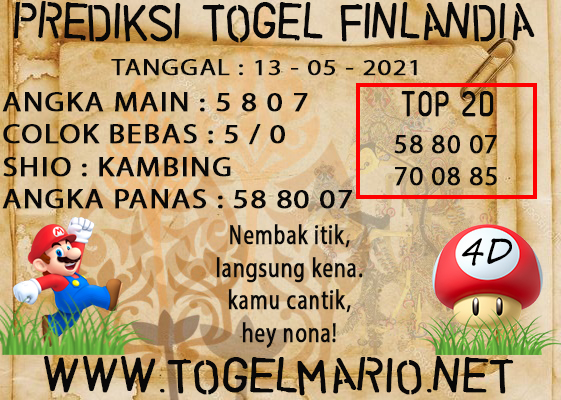 PREDIKSI TOGEL FINLANDIA LOTERRY 13 MAY 2021