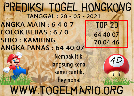 PREDIKSI TOGEL HONGKONG POOLS 28 MAY 2021