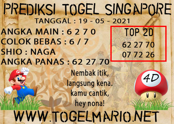 PREDIKSI TOGEL SINGAPORE POOLS 19 MAY 2021 2021