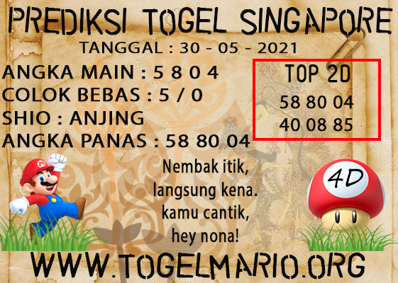 PREDIKSI TOGEL SINGAPORE POOLS 30 MAY 2021