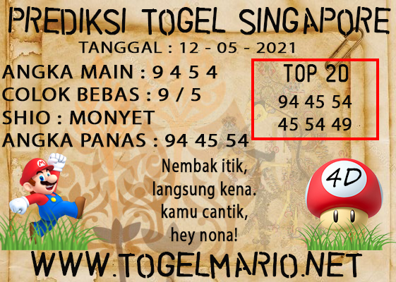 PREDIKSI TOGEL SINGAPORE POOLS 12 MAY 2021 2021