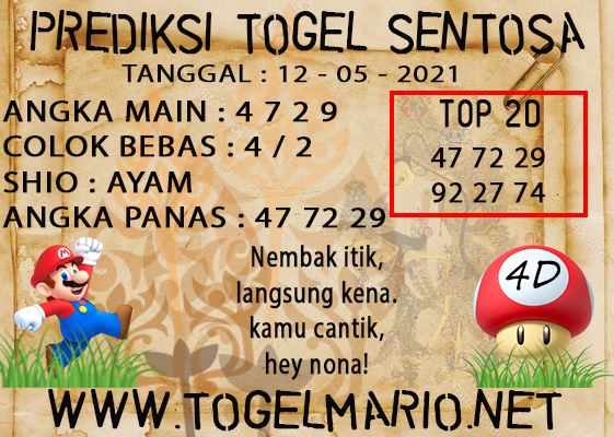 PREDIKSI TOGEL SENTOSA POOLS 12 MAY 2021 2021