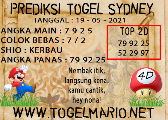 PREDIKSI TOGEL SYDNEY POOLS 19 MAY 2021 2021