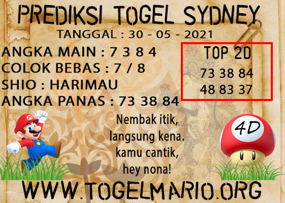 PREDIKSI TOGEL SYDNEY POOLS 30 MAY 2021