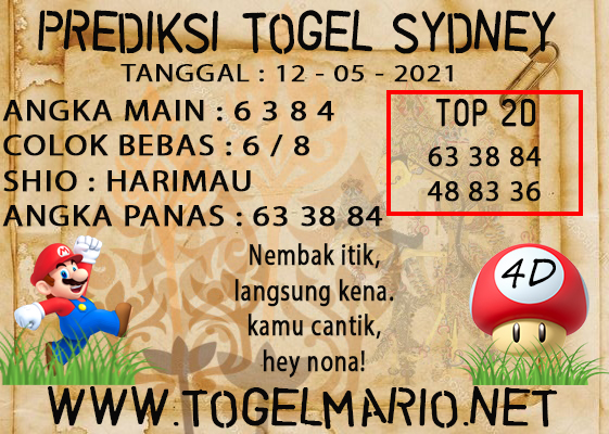 PREDIKSI TOGEL SYDNEY POOLS 12 MAY 2021 2021