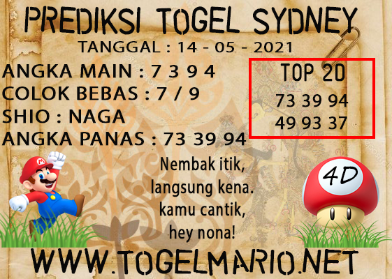 PREDIKSI TOGEL SYDNEY POOLS 14 MAY 2021 2021