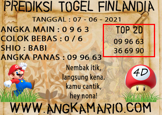 PREDIKSI TOGEL FINLANDIA LOTERRY 07 JUNI 2021