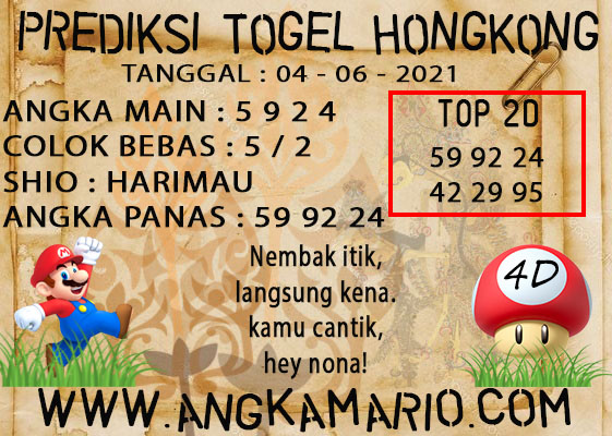 PREDIKSI TOGEL HONGKONG POOLS 04 JUNI 2021