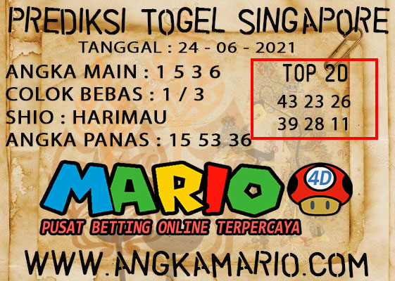 PREDIKSI TOGEL SINGAPORE POOLS 23 JUNI 2021