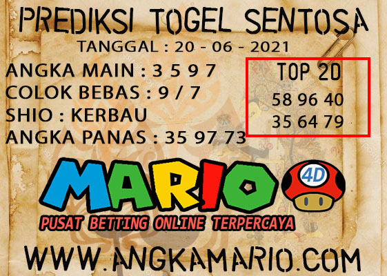 PREDIKSI TOGEL SENTOSA POOLS 20 JUNI 2021