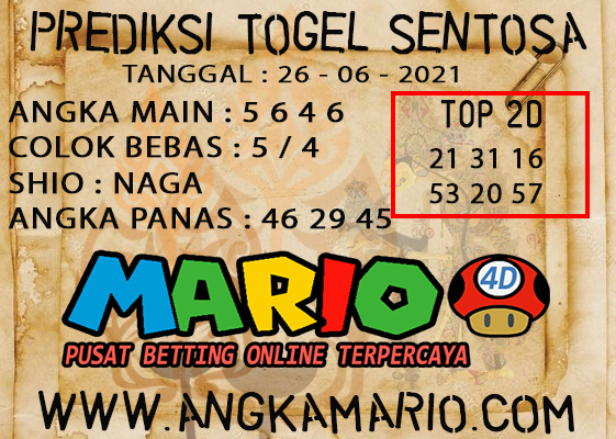 PREDIKSI TOGEL SENTOSA POOLS 26 JUNI 2021