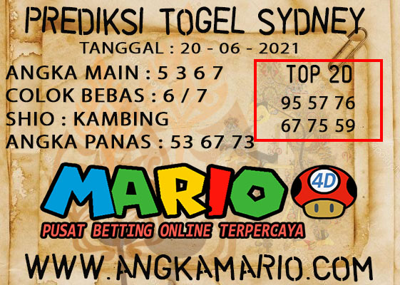 PREDIKSI TOGEL SYDNEY POOLS 20 JUNI 2021