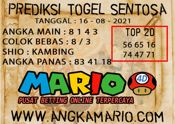 PREDIKSI TOGEL SENTOSA 16 AGUSTUS 2021