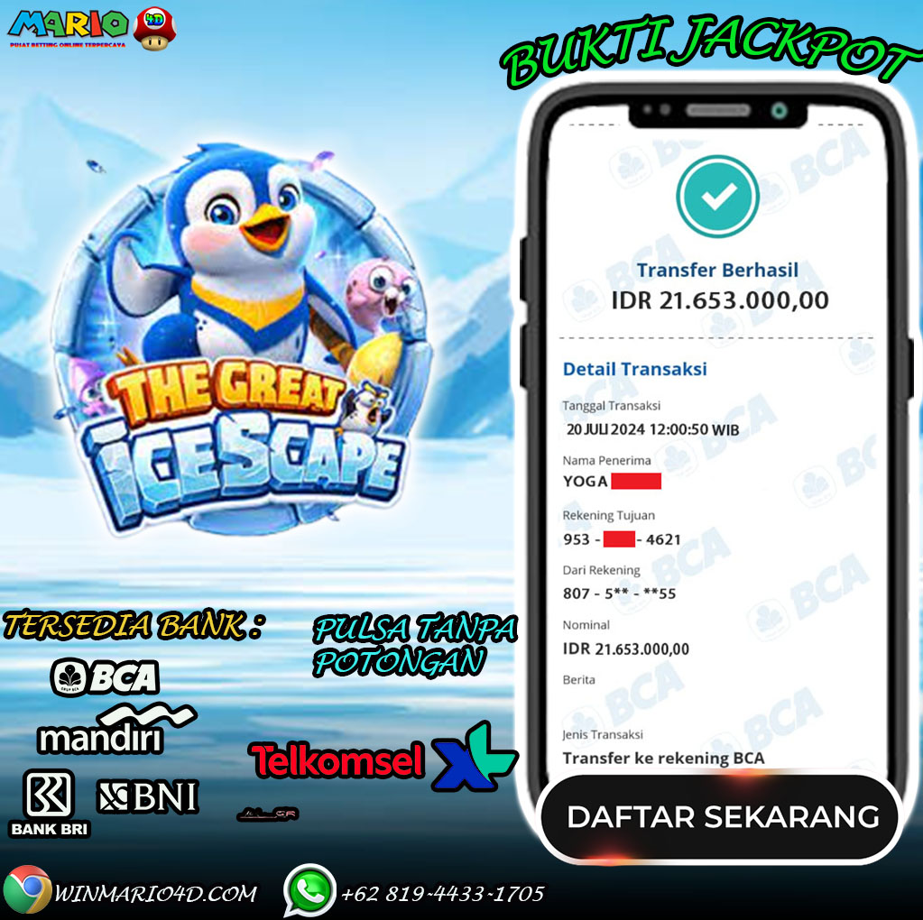 BUKTI KEMENANGAN MARIO4D TGL 20 JULI 2024