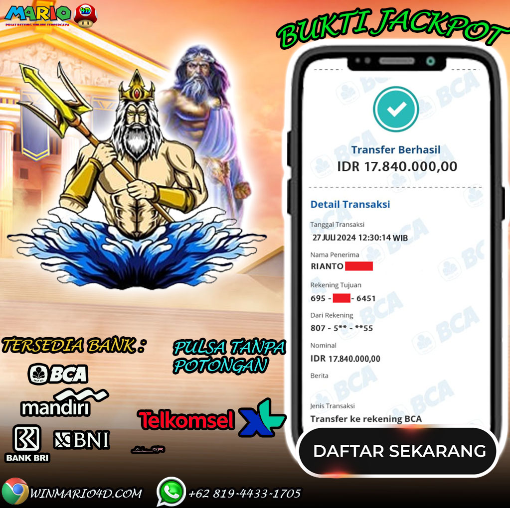 BUKTI KEMENANGAN MARIO4D TGL 27 JULI 2024