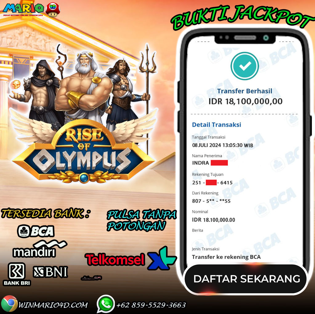 BUKTI KEMENANGAN MARIO4D TGL 08 JULI 2024