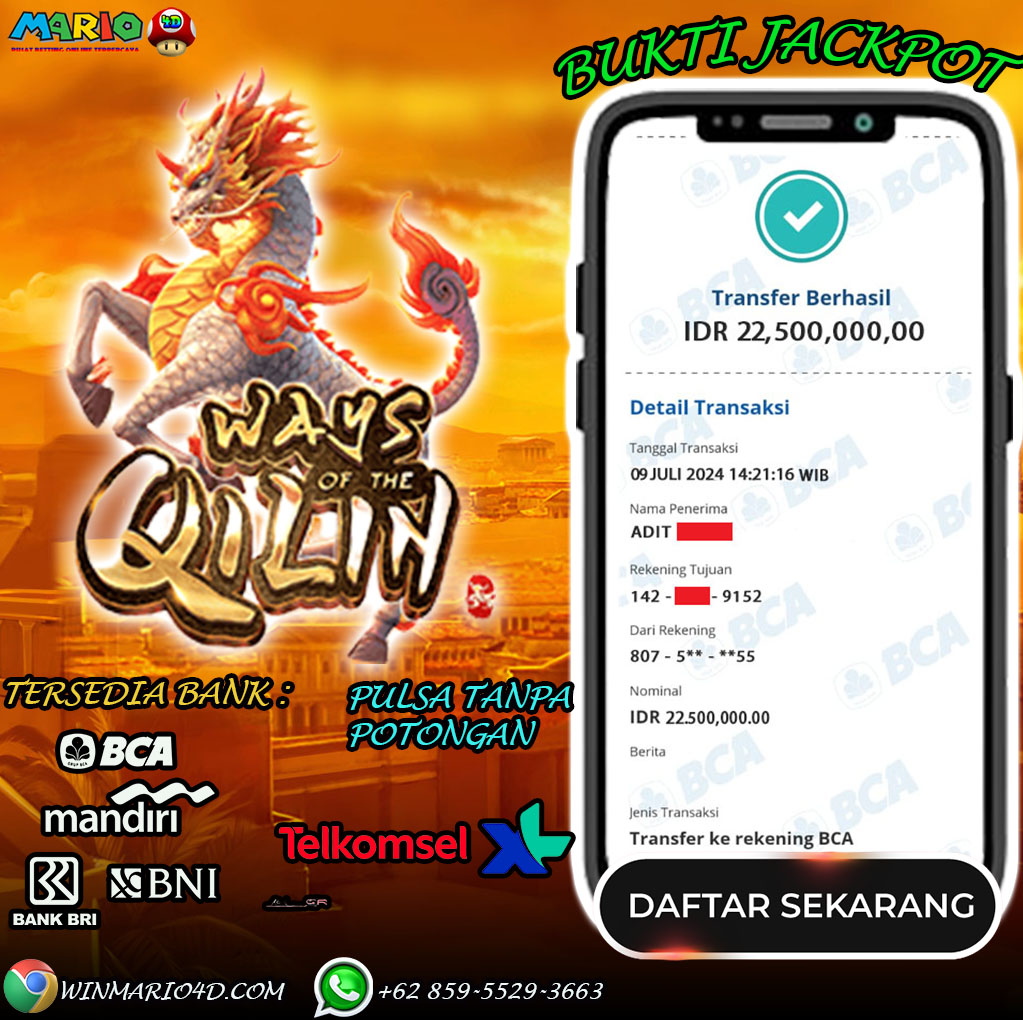 BUKTI KEMENANGAN MARIO4D TGL 09 JULI 2024