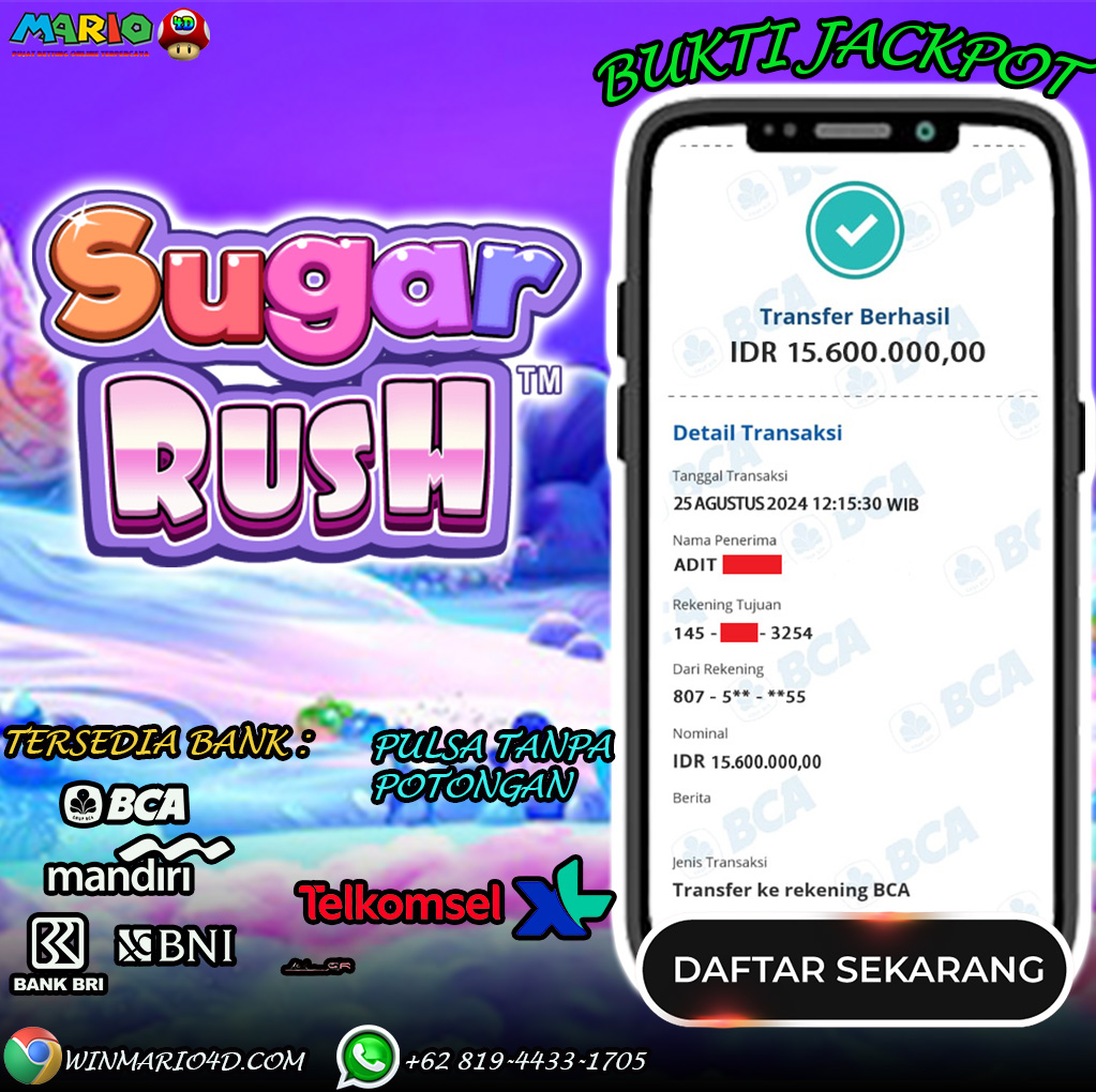 BUKTI KEMENANGAN MARIO4D TGL 25 AGUSTUS 2024