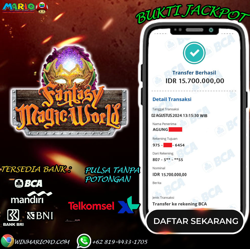 BUKTI KEMENANGAN MARIO4D TGL 02 AGUSTUS 2024