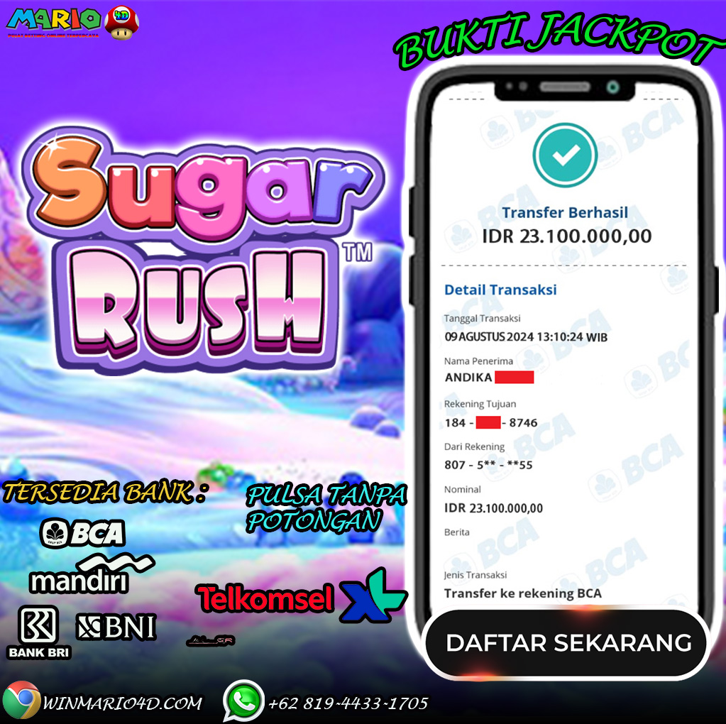 BUKTI KEMENANGAN MARIO4D TGL 08 AGUSTUS 2024