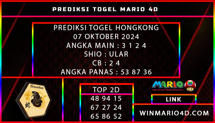 PREDIKSI TOGEL HONGKONG 07 OKTOBER 2024