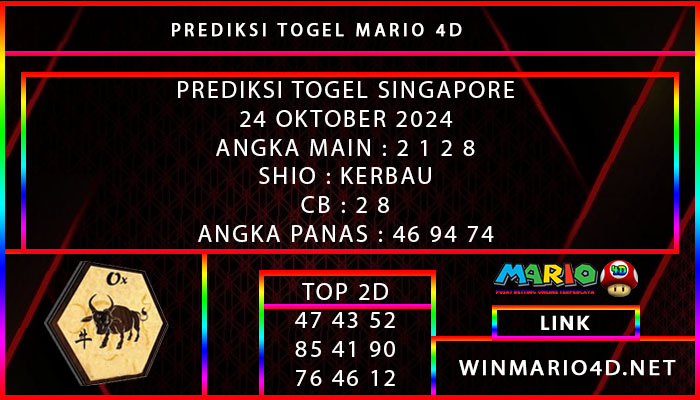 PREDIKSI TOGEL SINGAPORE 24 OKTOBER 2024